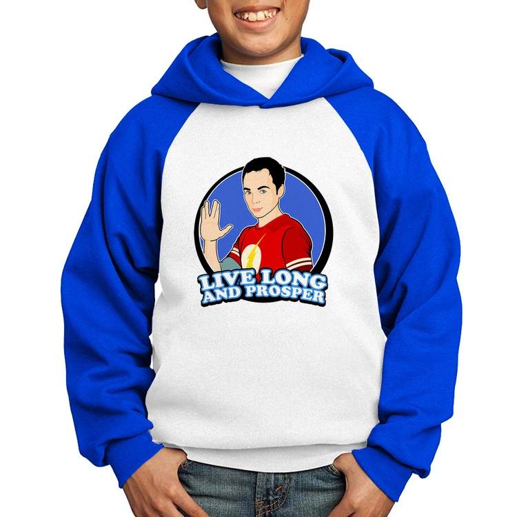 Moletom Infantil Sheldon Spock - Branco/Azul