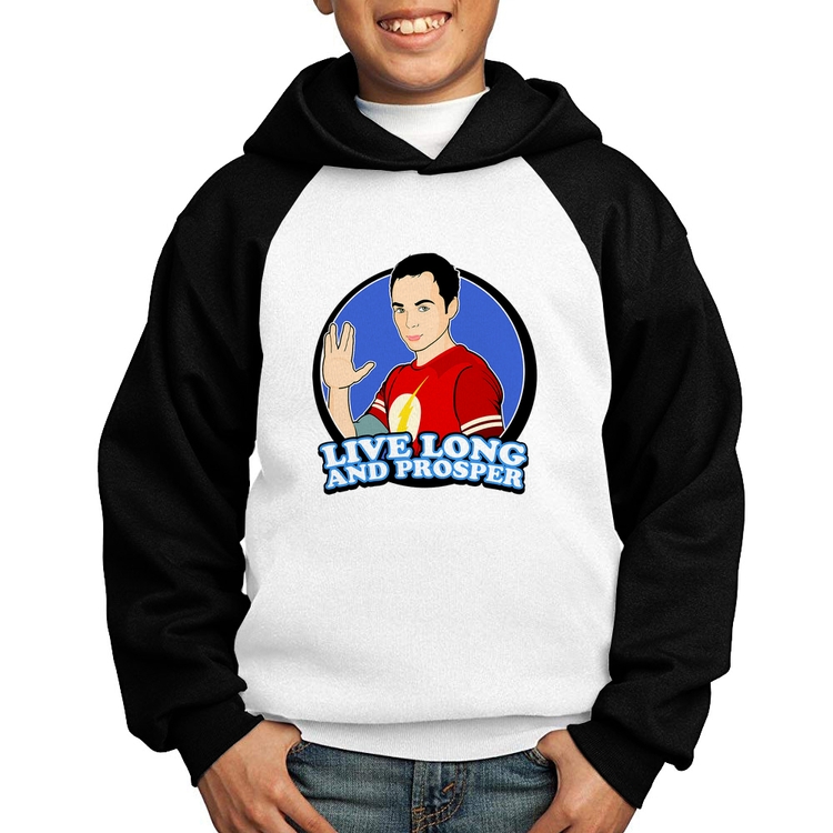 Moletom Infantil Sheldon Spock - Branco/Preto
