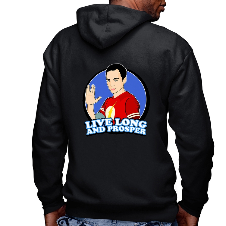 Blusa Moletom Sheldon Spock Masculina com Capuz e Zíper