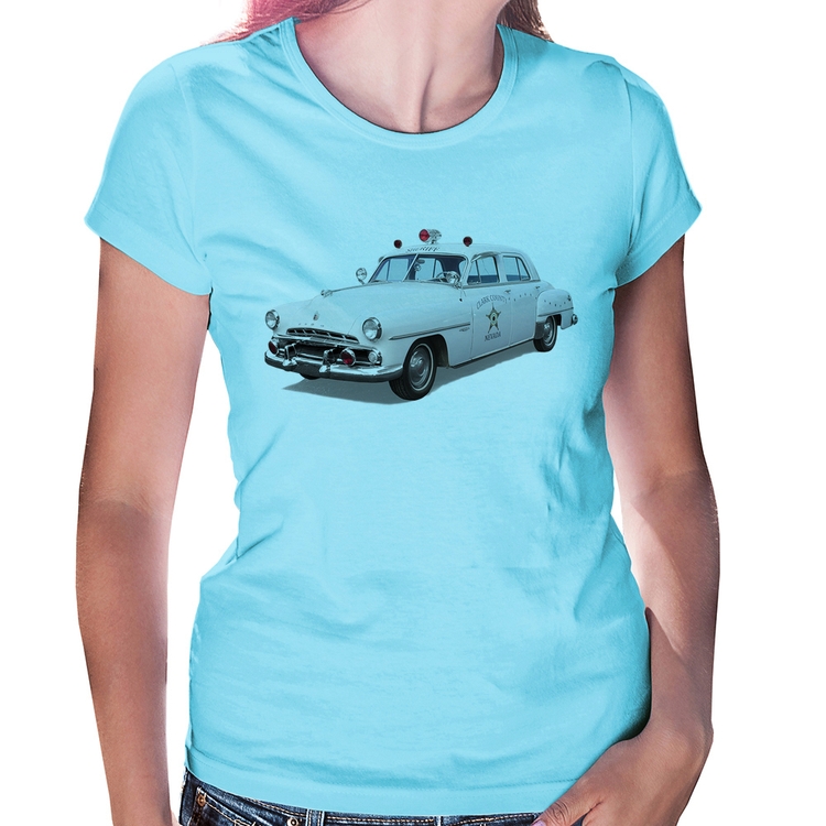Baby Look Sheriff Car - Azul Bebê