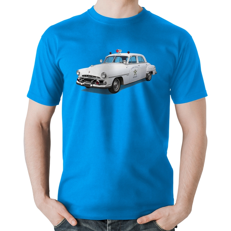 Camiseta Algodão Sheriff Car - Azul