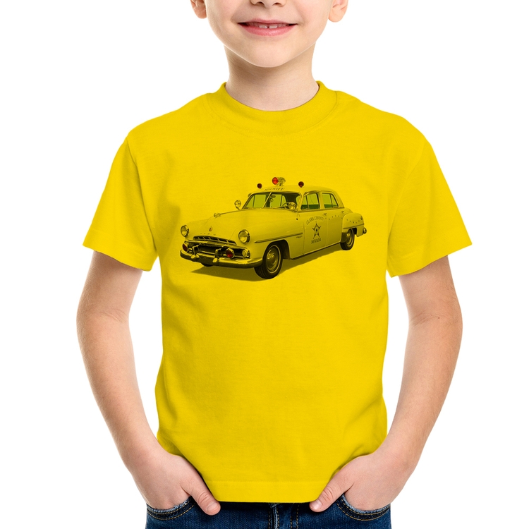 Camiseta Infantil Sheriff Car - Amarela
