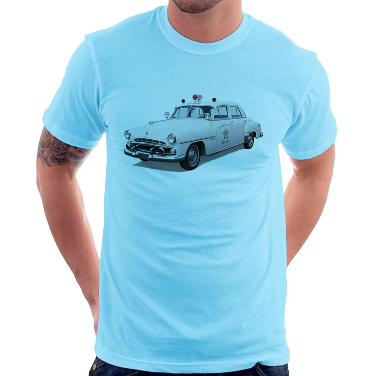 Camiseta Sheriff Car - Azul Bebê
