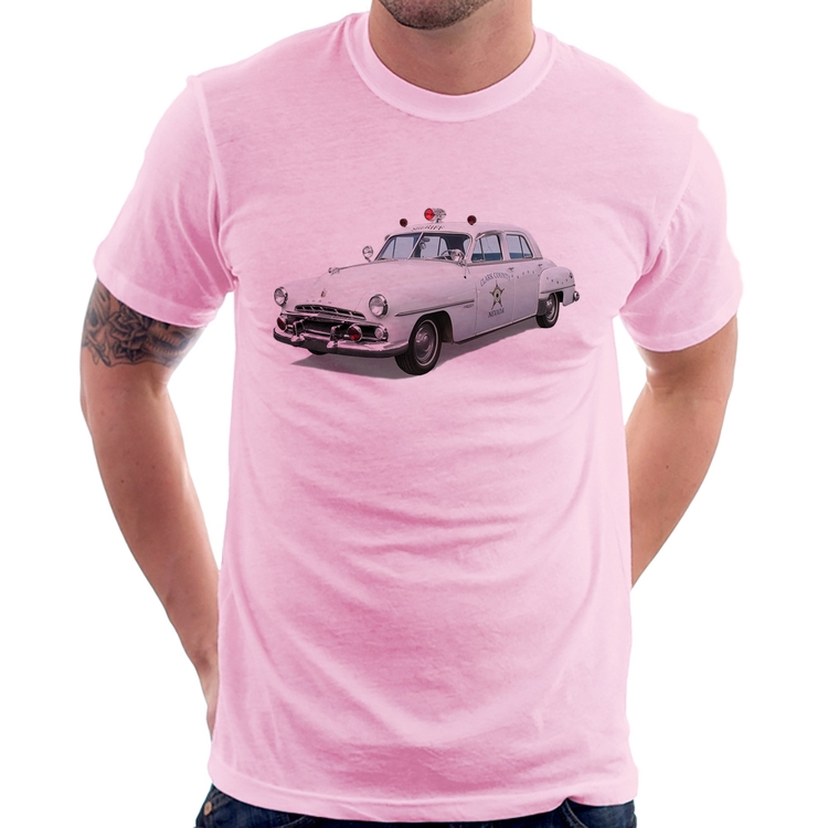 Camiseta Sheriff Car - Rosa Bebê