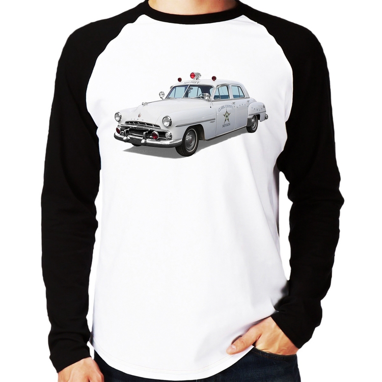 Camiseta Raglan Sheriff Car Manga Longa
