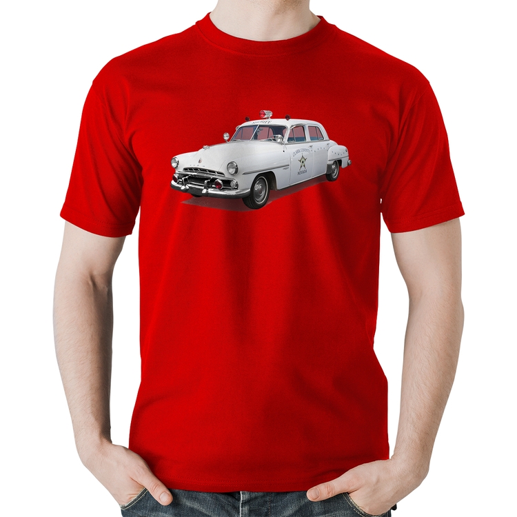 Camiseta Algodão Sheriff Car - Vermelha