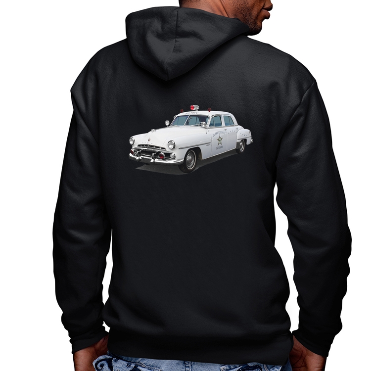 Blusa Moletom Sheriff Car Masculina com Capuz e Zíper