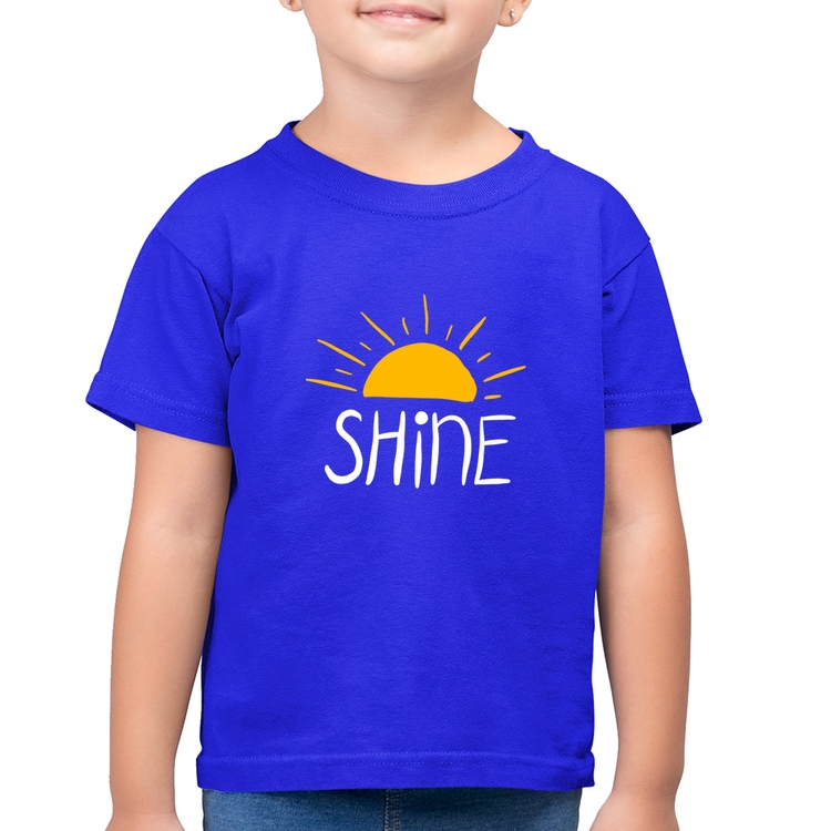 Camiseta Algodão Infantil Shine - Azul Royal