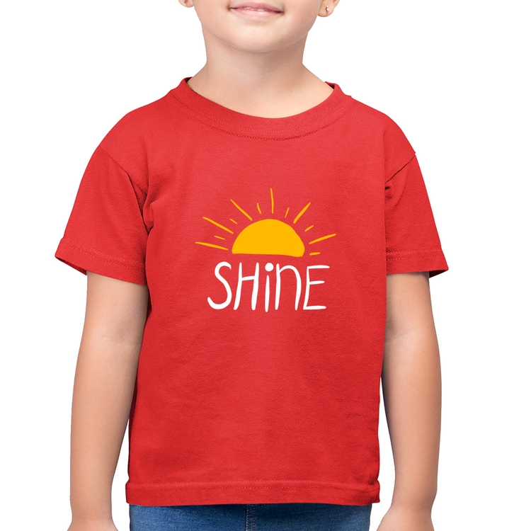 Camiseta Algodão Infantil Shine - Vermelha