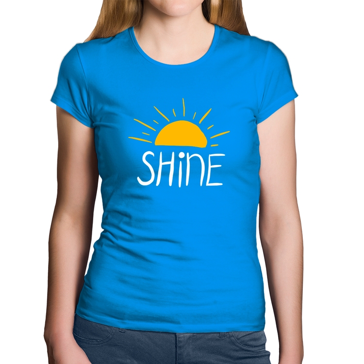 Baby Look Algodão Shine - Azul