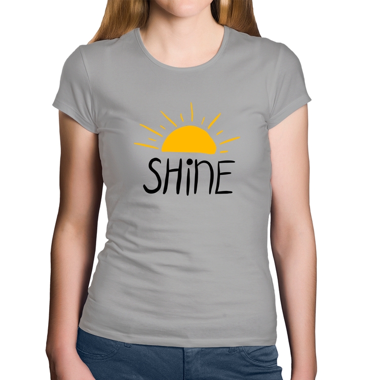 Baby Look Algodão Shine - Cinza