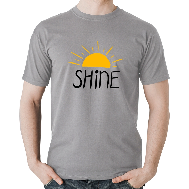 Camiseta Algodão Shine - Cinza