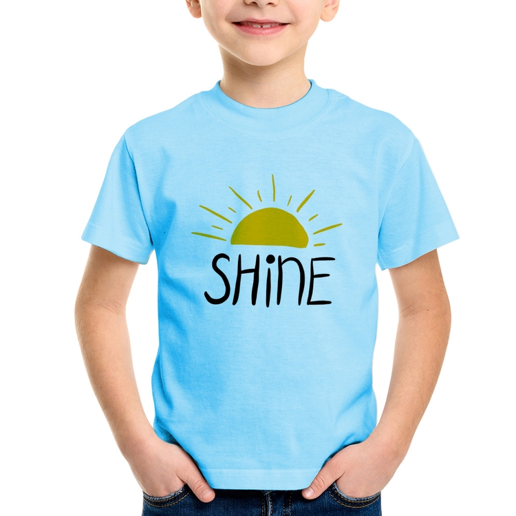 Camiseta Infantil Shine - Azul Bebê