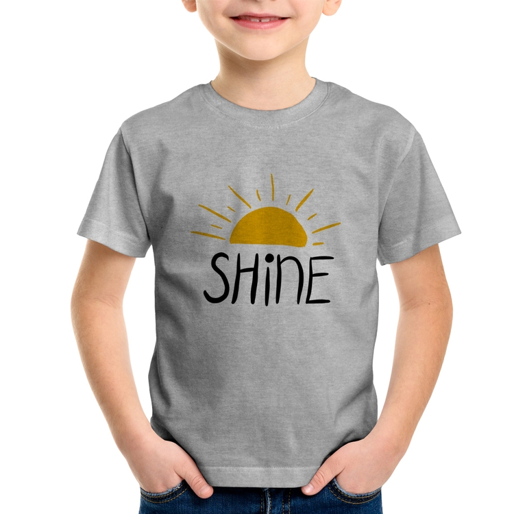 Camiseta Infantil Shine - Cinza