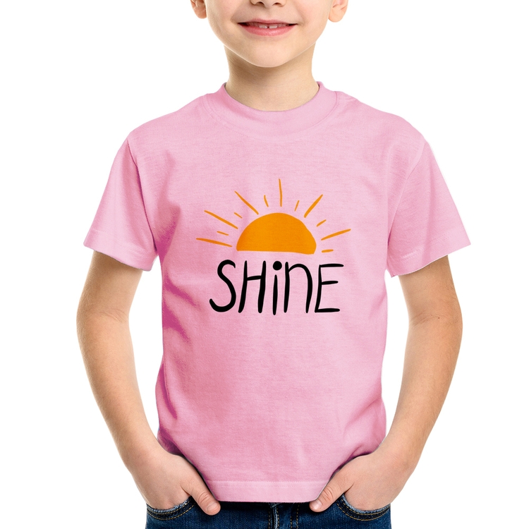 Camiseta Infantil Shine - Rosa Bebê