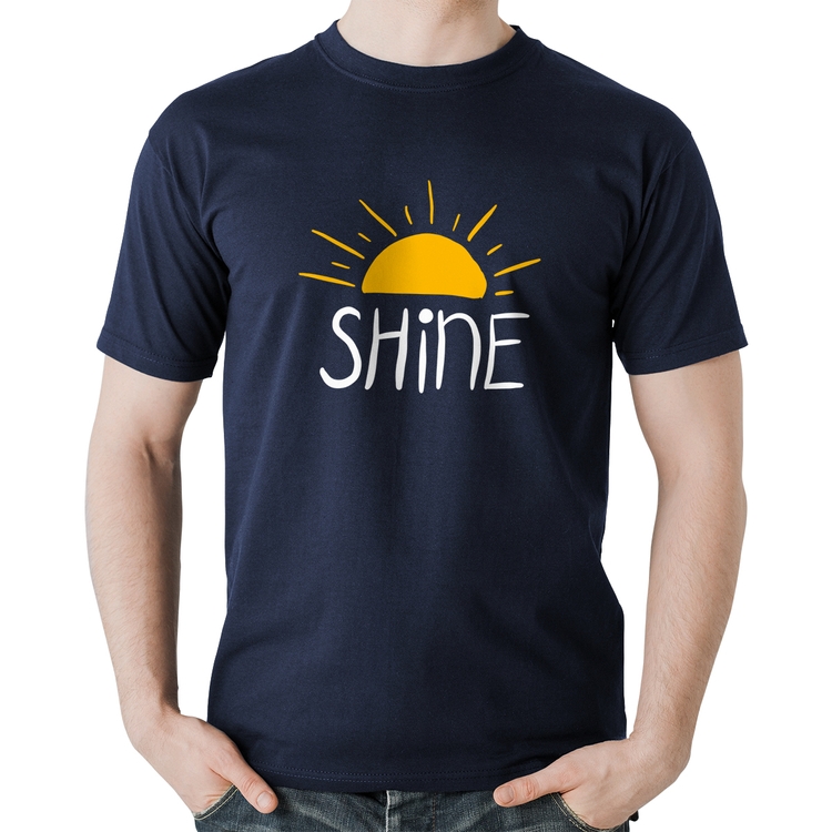 Camiseta Algodão Shine - Marinho