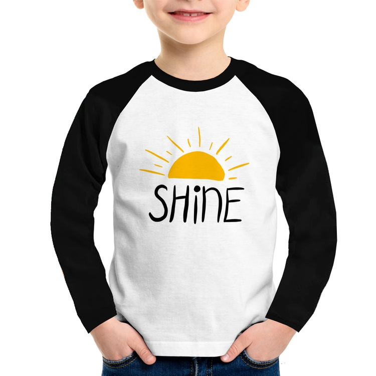 Camiseta Raglan Infantil Shine Manga Longa