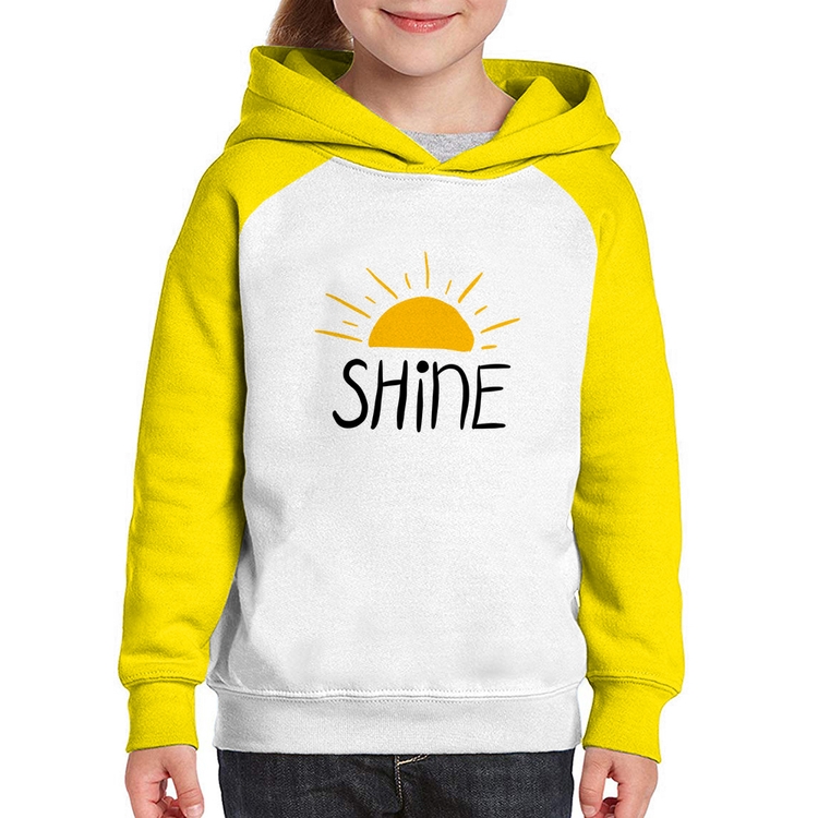 Moletom Infantil Shine - Branco/Amarelo