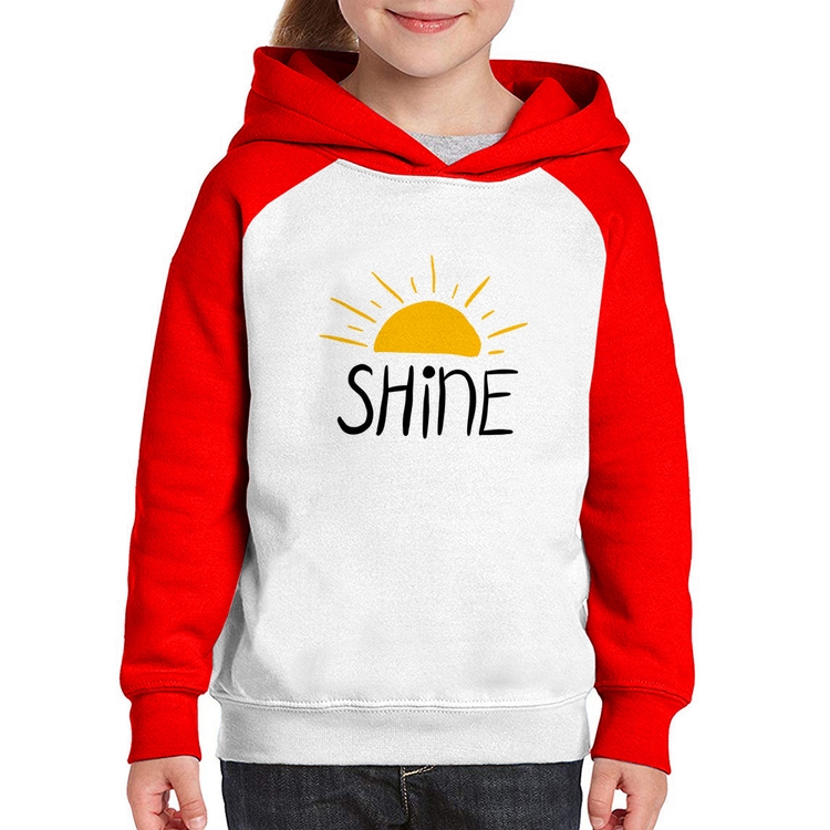 Moletom Infantil Shine - Branco/Vermelho
