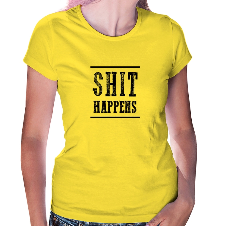 Baby Look Shit Happens - Amarela