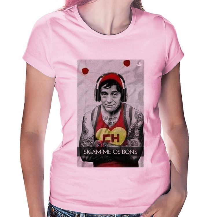 Baby Look Sigam-me os bons - Rosa Bebê