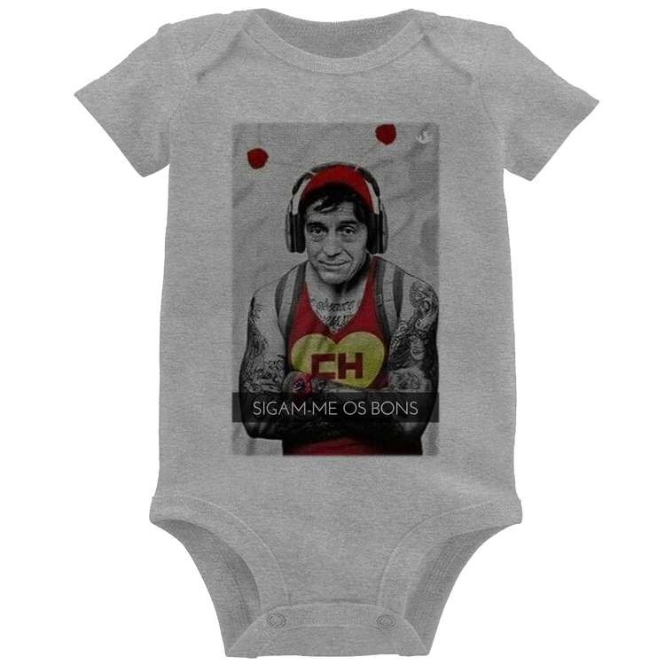 Body Bebê Sigam-me os bons - Cinza