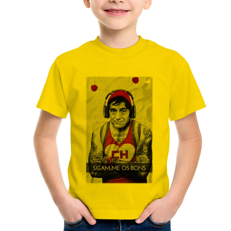 Camiseta Infantil Sigam-me os bons - Amarela