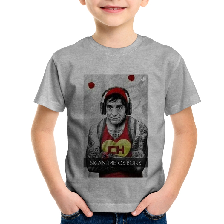 Camiseta Infantil Sigam-me os bons - Cinza