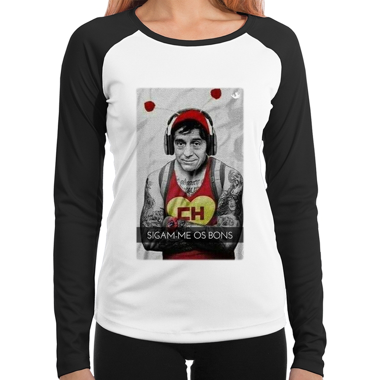 Baby Look Raglan Sigam-me os bons Manga Longa