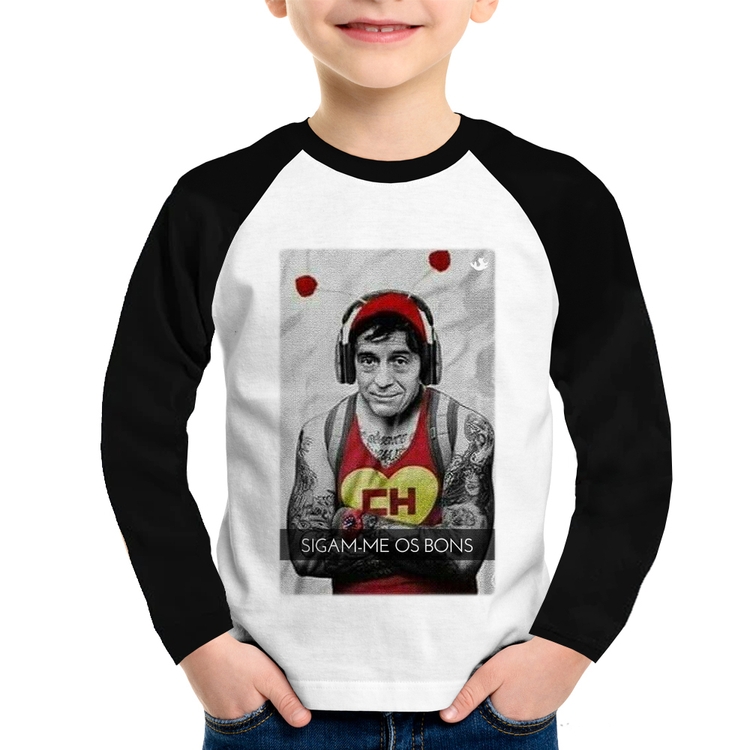 Camiseta Raglan Infantil Sigam-me os bons Manga Longa