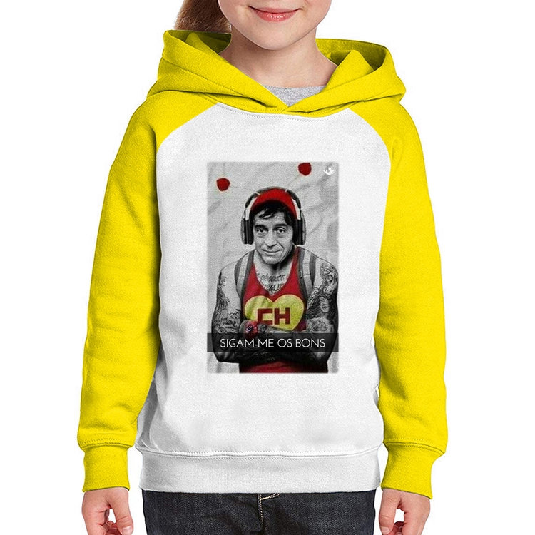 Moletom Infantil Sigam-me os bons - Branco/Amarelo