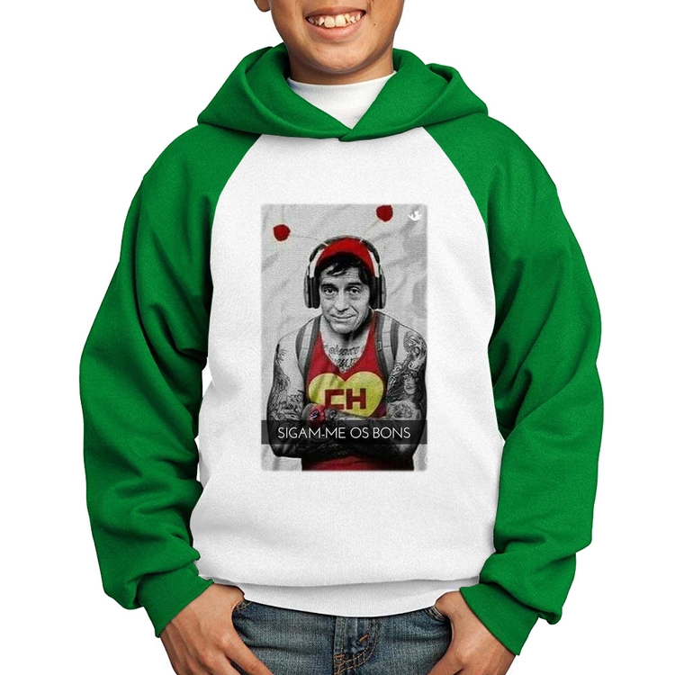 Moletom Infantil Sigam-me os bons - Branco/Verde