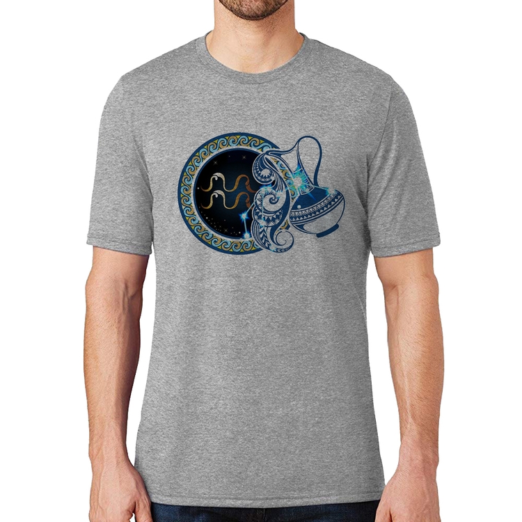 Camiseta Signo Aquário Astrologia - Cinza