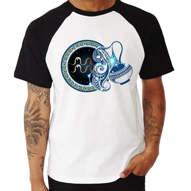 Camiseta Raglan Signo Aquário Astrologia