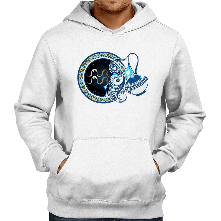 Moletom Signo Aquário Astrologia - Branco