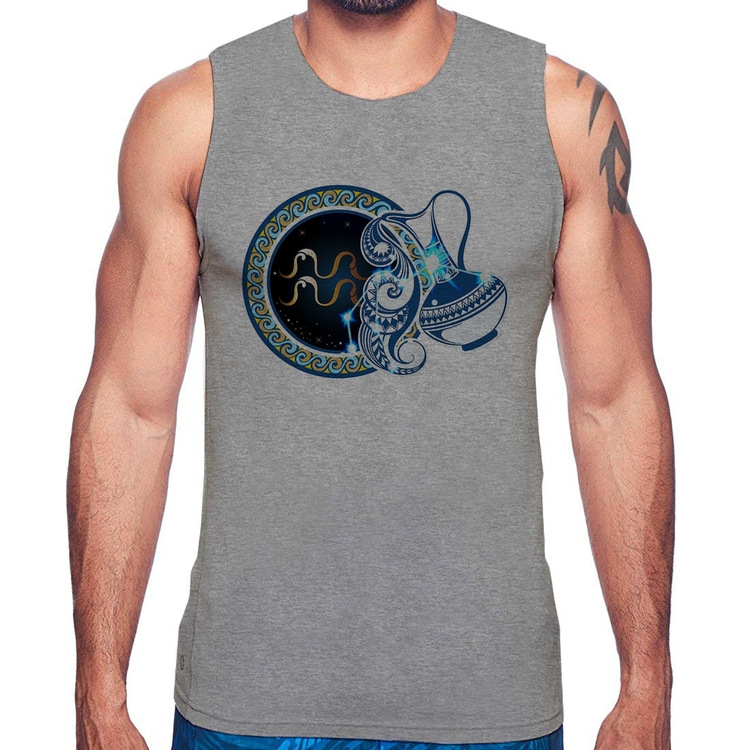 Regata Signo Aquário Astrologia - Cinza