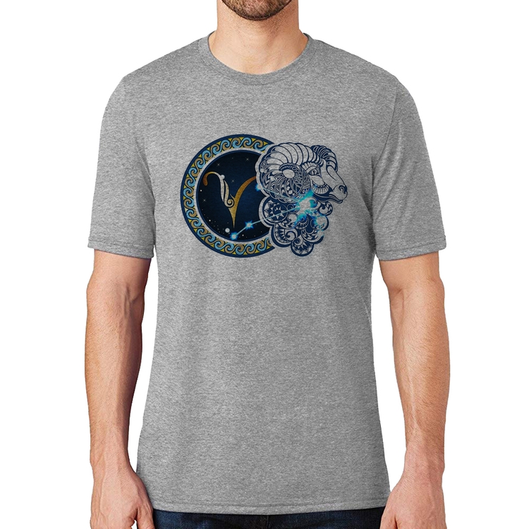 Camiseta Signo Áries Astrologia - Cinza