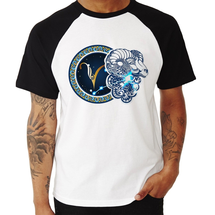 Camiseta Raglan Signo Áries Astrologia