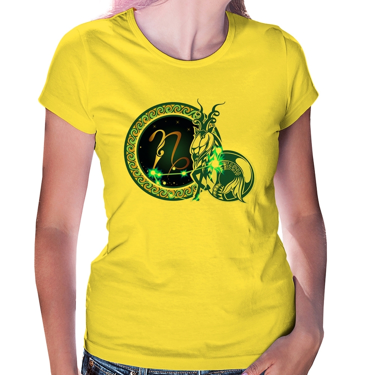 Baby Look Signo Capricórnio Astrologia - Amarela