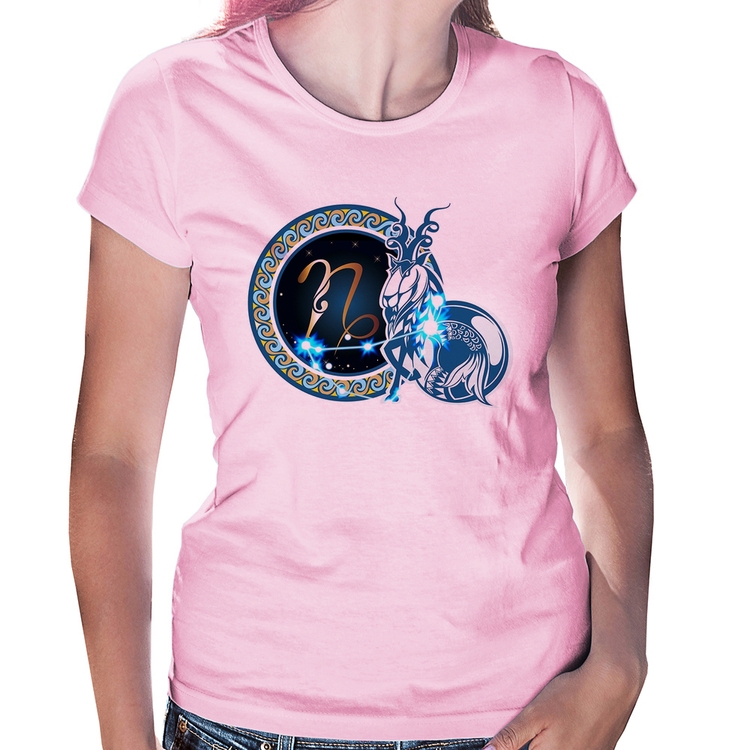 Baby Look Signo Capricórnio Astrologia - Rosa Bebê