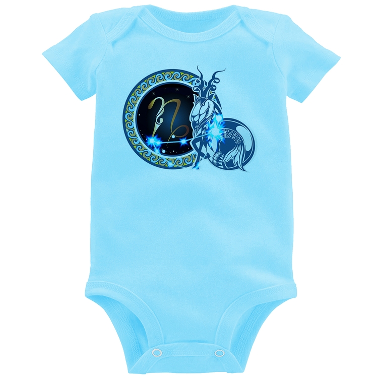 Body Bebê Signo Capricórnio Astrologia - Azul Bebê