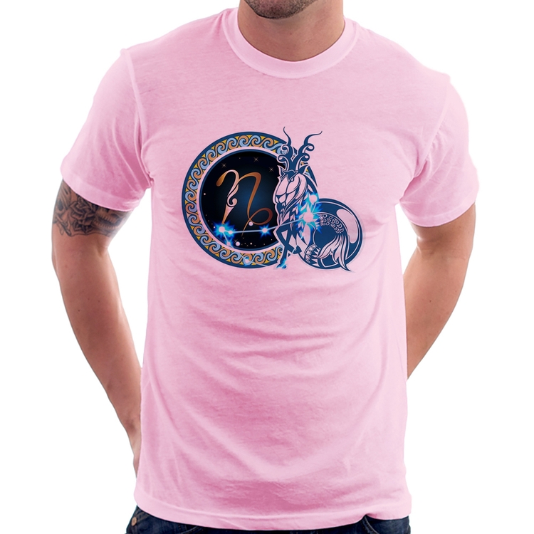 Camiseta Signo Capricórnio Astrologia - Rosa Bebê