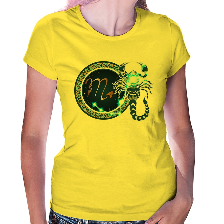 Baby Look Signo Escorpião Astrologia - Amarela