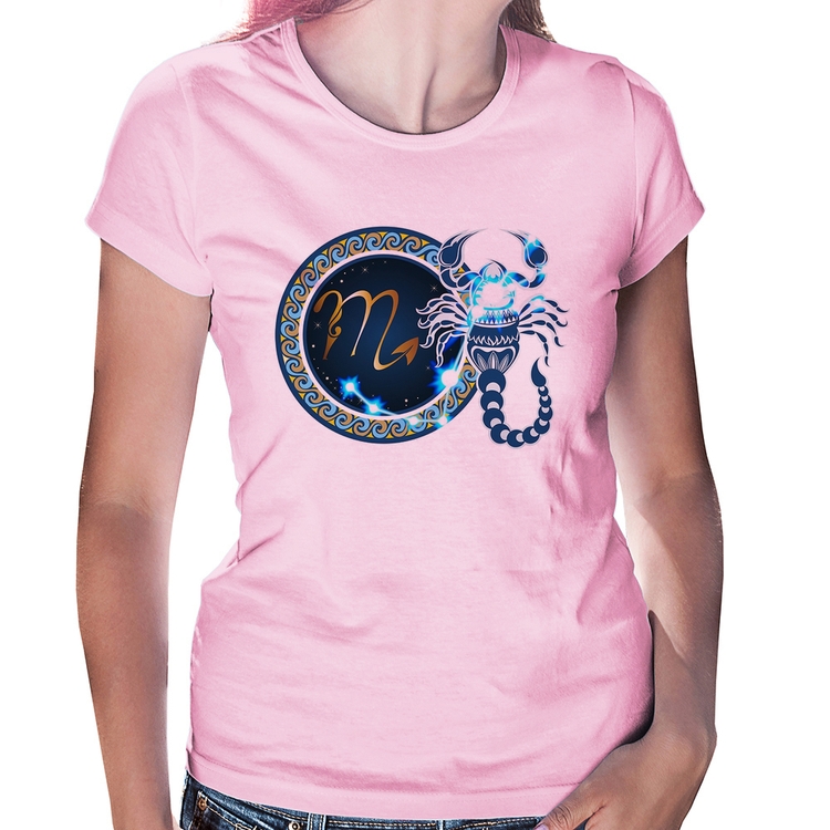 Baby Look Signo Escorpião Astrologia - Rosa Bebê