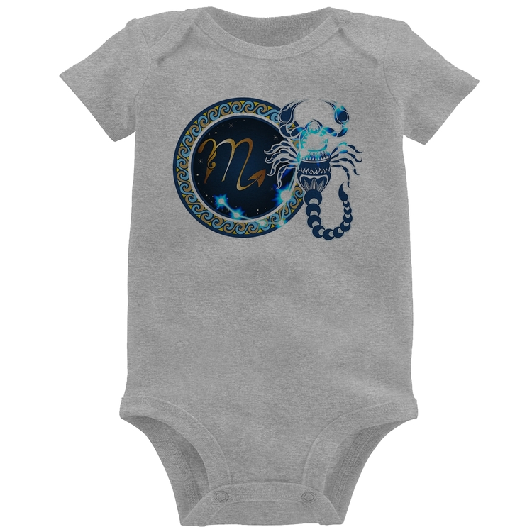 Body Bebê Signo Escorpião Astrologia - Cinza