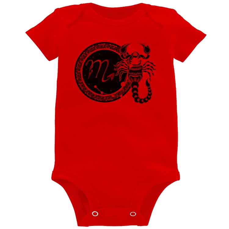 Body Bebê Signo Escorpião Astrologia - Vermelho