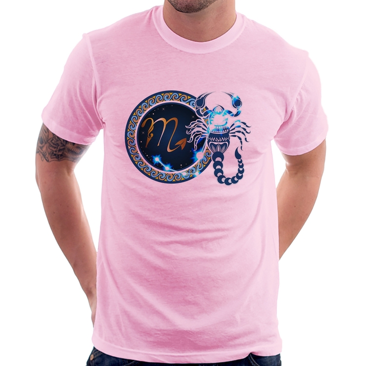 Camiseta Signo Escorpião Astrologia - Rosa Bebê