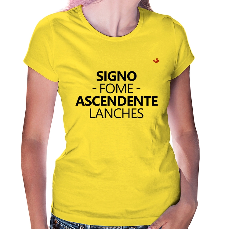 Baby Look Signo: fome - Ascendente: lanches - Amarela