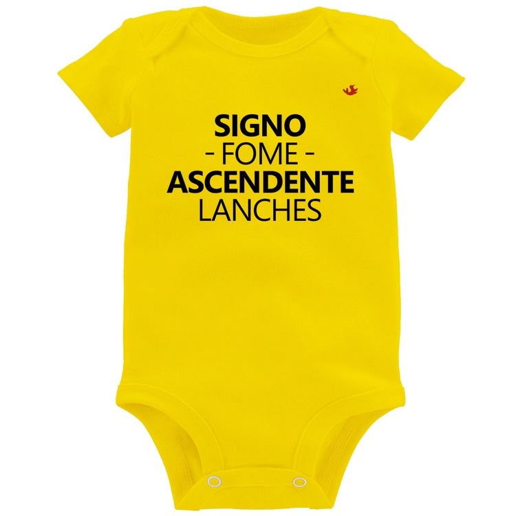 Body Bebê Signo: fome - Ascendente: lanches - Amarelo