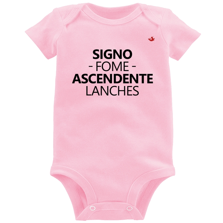 Body Bebê Signo: fome - Ascendente: lanches - Rosa Bebê